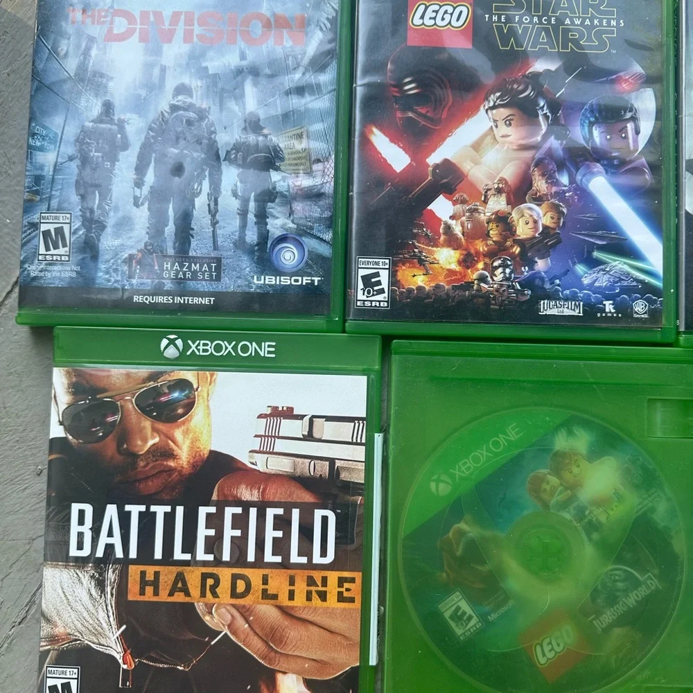 Microsoft Xbox One Video Game Collection - Green Cases